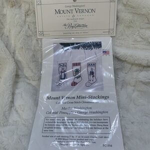 Posy Collection George Washington Mount Vernon Mini Stocking PC 594 Cross Stitch
